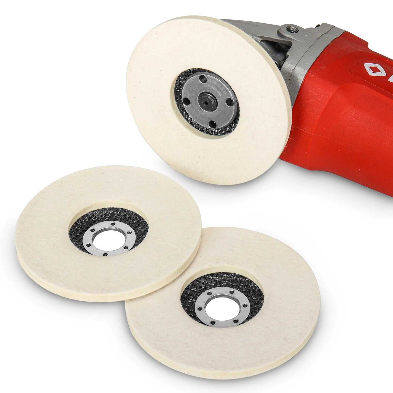 5Inch Wool Polishing Wheels Buffing Pads Angle Grinder Accessories Grinding Disc for Metal Glass Ceramic Polishing