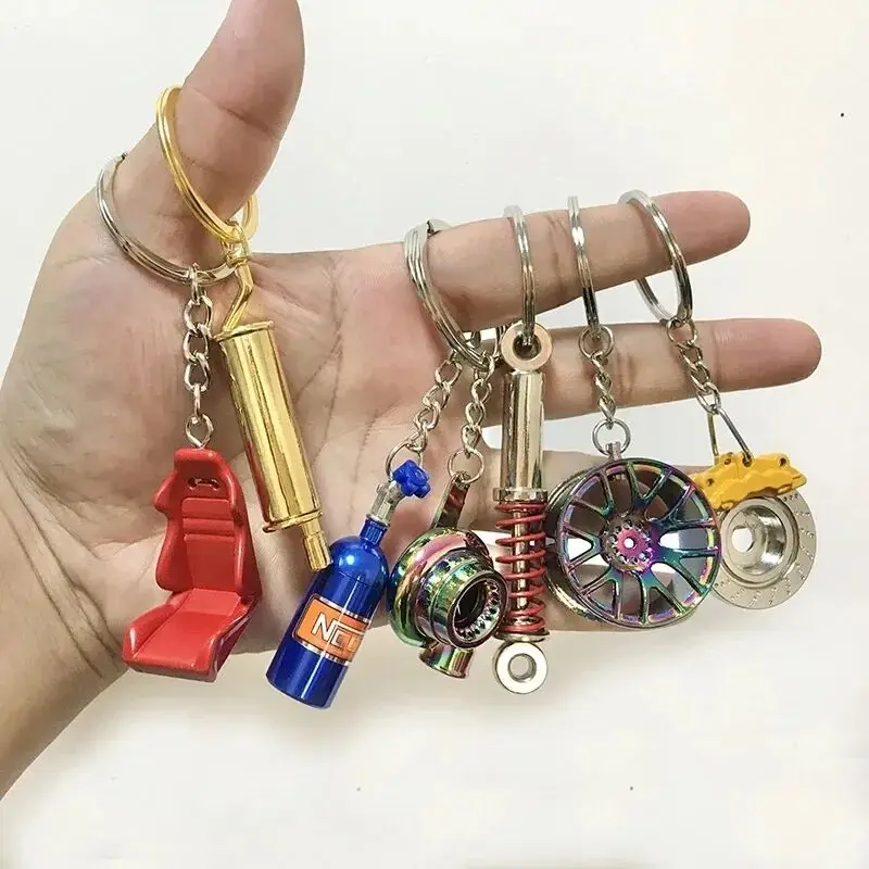 Creative Car Speed Gearbox Gear Head Keychain Manual Transmission Lever Metal Keyring Car Bicycle Refitting Pendant Key Holder