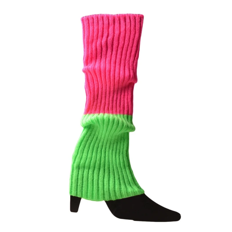 Buy Leg Warmers for Women Girls 80s Ribbed Leg Warmer for Neon Party  Knitted Fall Winter Sports Socks, 1 Black, One Size at