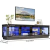 LED TV Stand with Storage Cabinet & RGB LED High Glossy Modern TVs Stand for Living Room TV Console 2