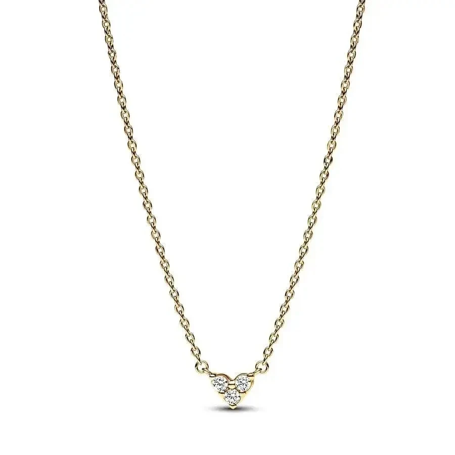 New Women's Blue Pear Blossom Sparkling Water Drop Necklace and Heart shaped Snake Bone Necklace 925 Silver DIY Jewelry