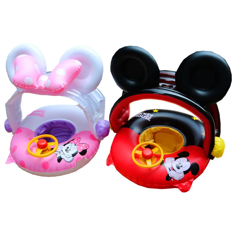 Inflatable Pool Floating Seat Inflatable Pool Float Swimming Pool Floats Inflatable Swimming Ring Mickey Mouse Water Play Tube Pool Float Seat Baby Swim Ring Rubber Circle Summer Beach Pool Party Toys