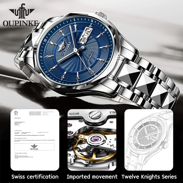 Luxury Mechanical Watches Automatic Watch Men Sapphire Glass 50M Waterproof Top Technology Classics Wristwatch 4