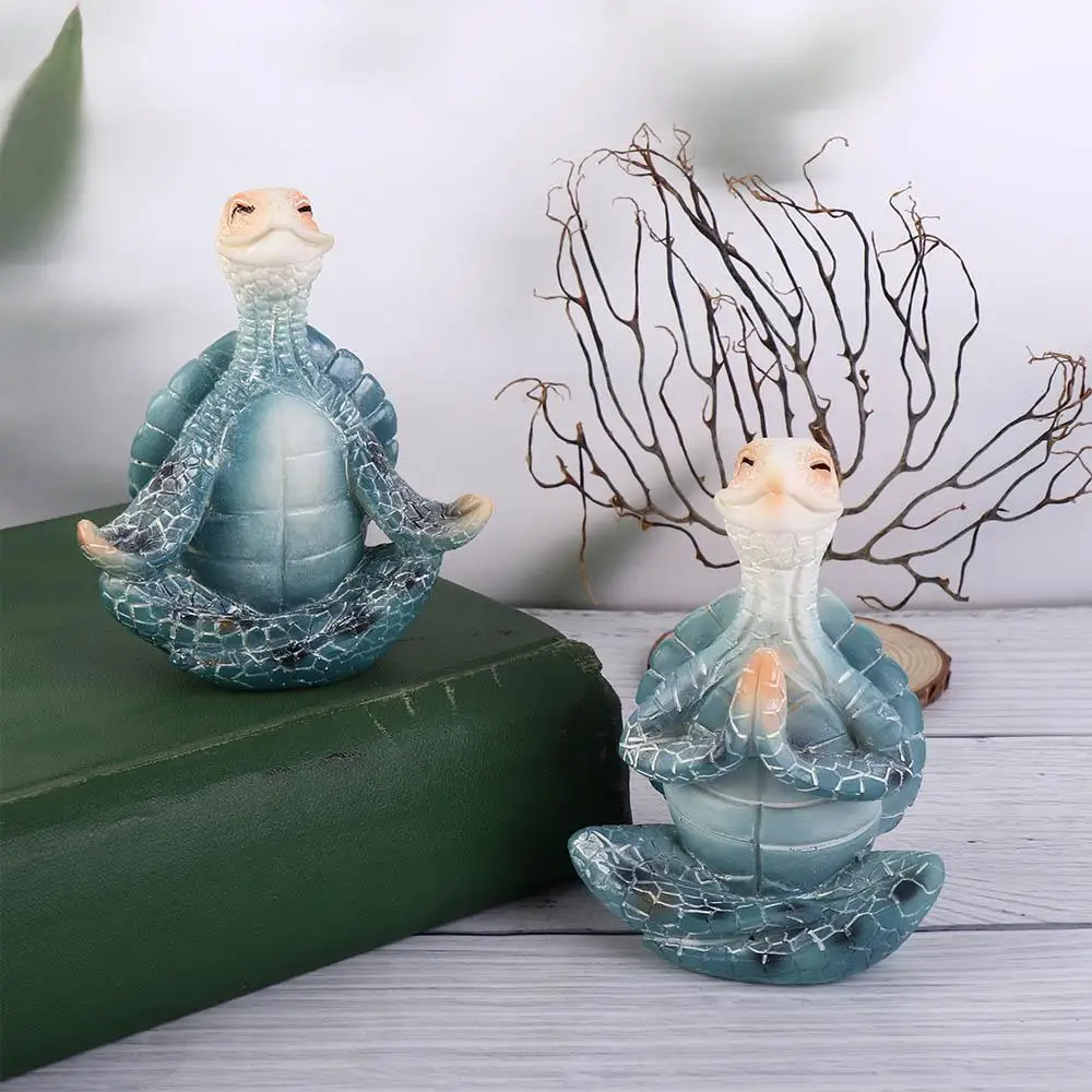 

Unique Resin Crafts Yoga Meditation Home Decoration Sea Turtle Figurine Garden Statue Desktop Ornament Simulated Turtle