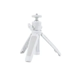 Portable Extension Pole Tripod and Mini Selfie Stick Stand Handle Grip (White)