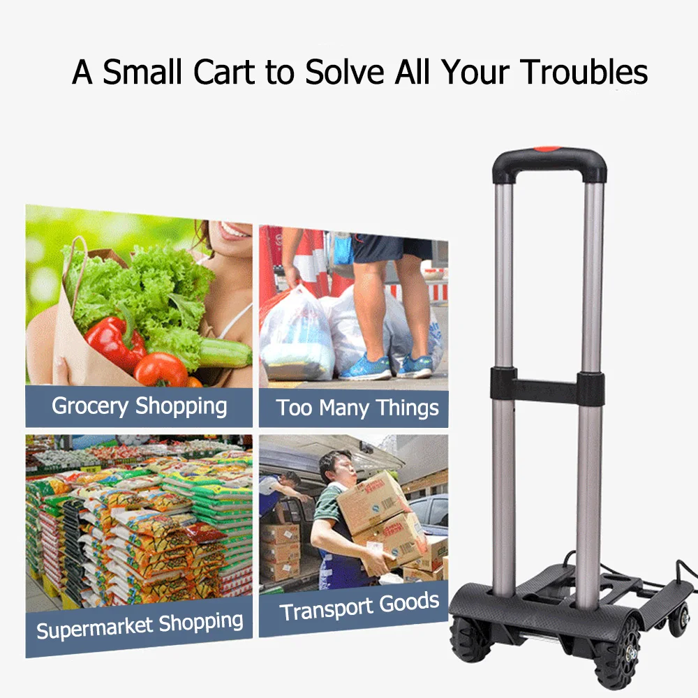 50kg Foldable Trolley Wheel Trolley Folding Truck Barrow Cart - Main Image