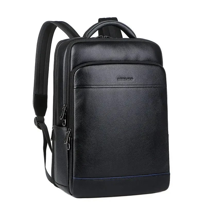 2024 Fashion Cow Genuine Leather Men Backpacks Real Natural Leather Student Backpack Boy Luxury Brand Large Computer Laptop Bag 2