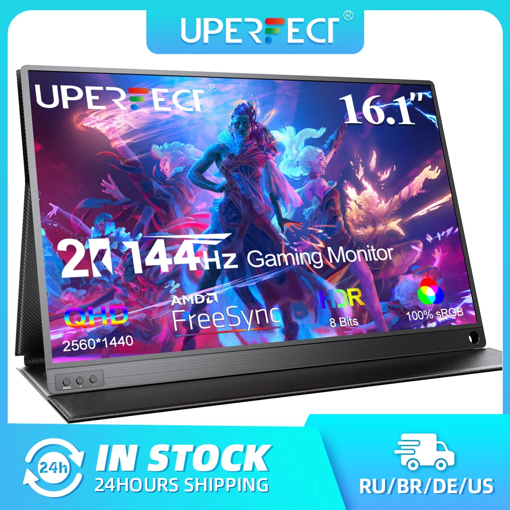 完璧な 16.1 インチ 2K 144hz ポータブルモニター 2560x1440 FreeSync 