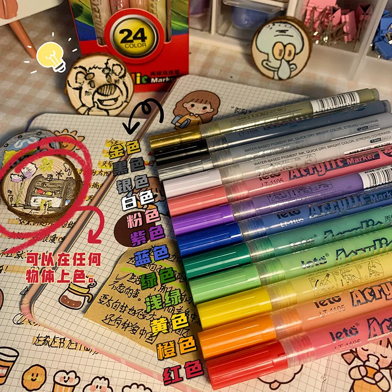 

Acrylic Marker Pen Set Permanent Marker 1-2mm Graffiti Ink Fabric Painting Drawing Markers DIY for Shoes Glass Ceramic etc.