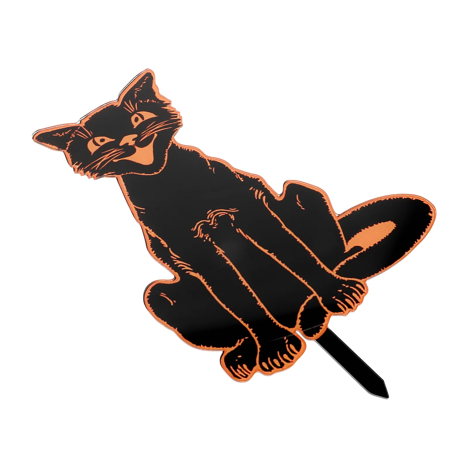 

Black Cat Yard Decoration Halloween Stake Decorations Garden Outdoor Acrylic Signs Ornament Mini Haunted House Statue Animal