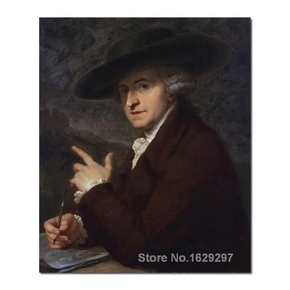 

Portrait Painting Portrait of artists husband the painter Antonio Zucchi by Angelica Kauffman Canvas High quality Hand painted