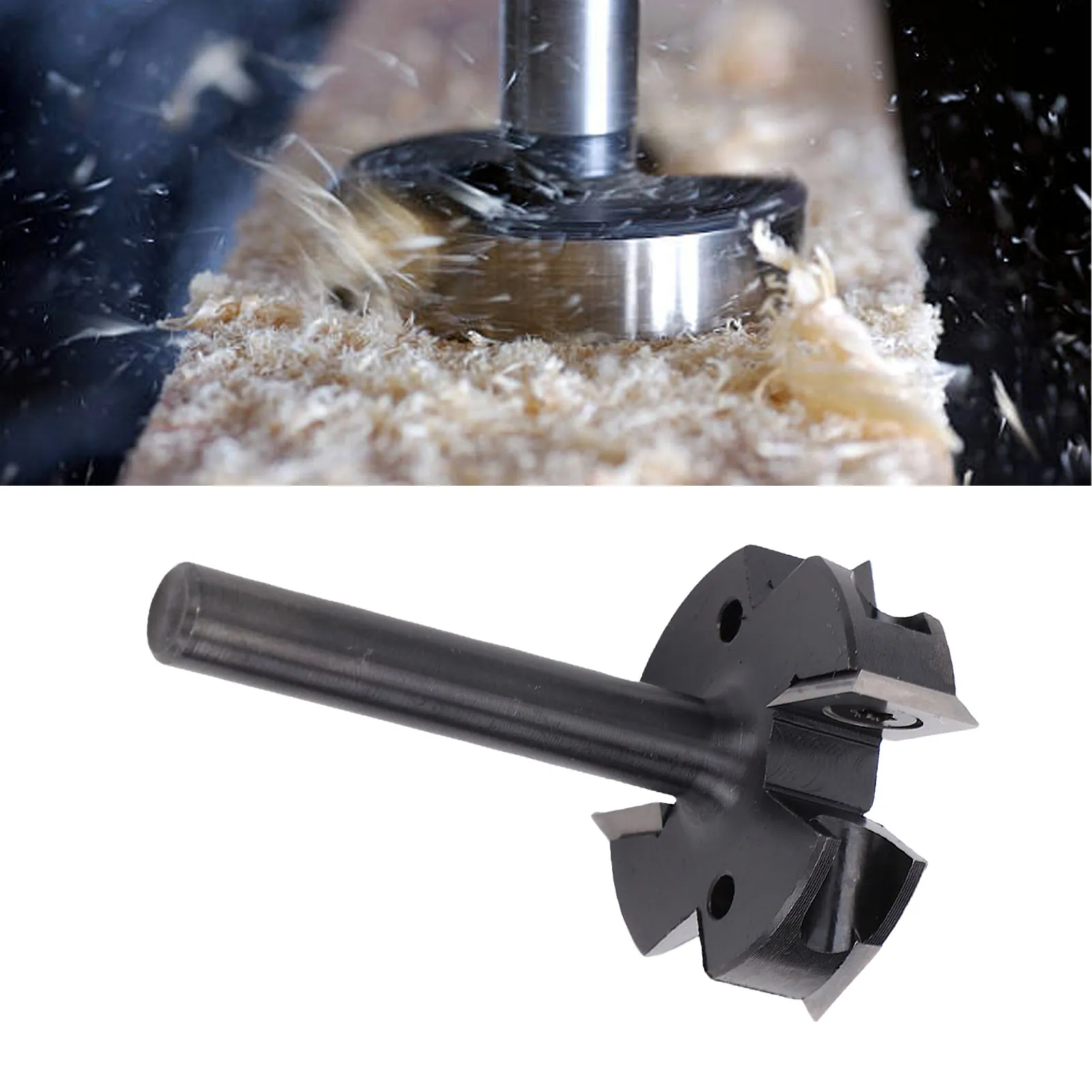 Planing Bit Slab Flattening Router Bit High Strength 5/16in Round Shank Versatile Carbide 4 Flutes for Woodworking Processing