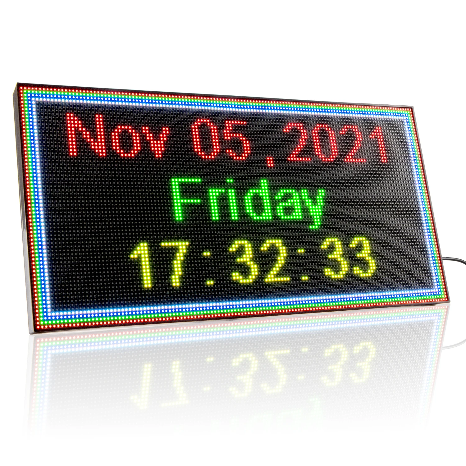 DC5V P3 LED Sign Display RGB Wireless WiFi Programmable Message Board SMD LED Sign Screen Business Portable Foldable Stand 39CM