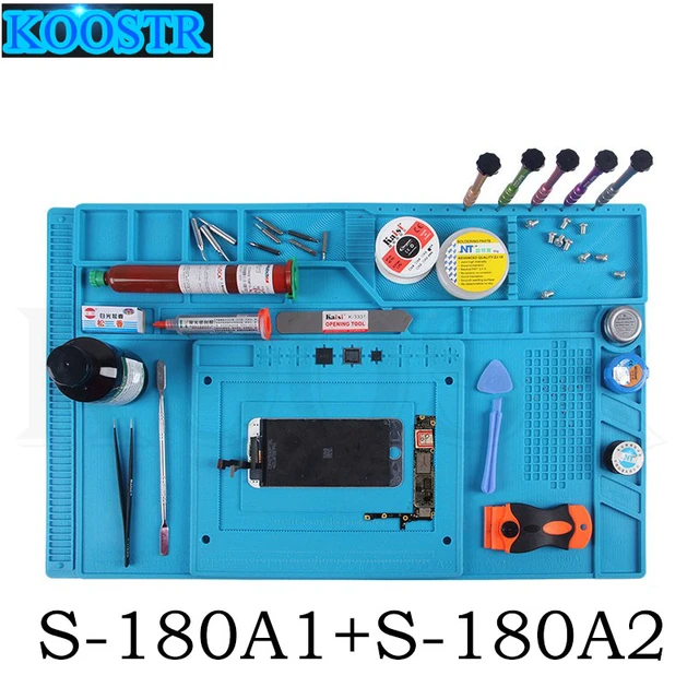 S-180A1 Large Heat Resistant Silicone Soldering Work Mat w/ Magnets