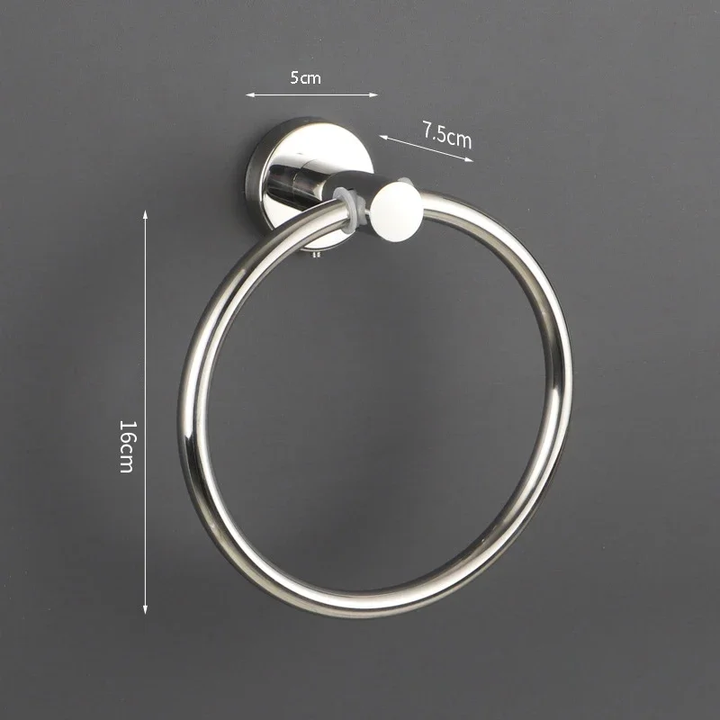 Bathroom Towel Ring Holder Stainless Steel Round Wall Mount