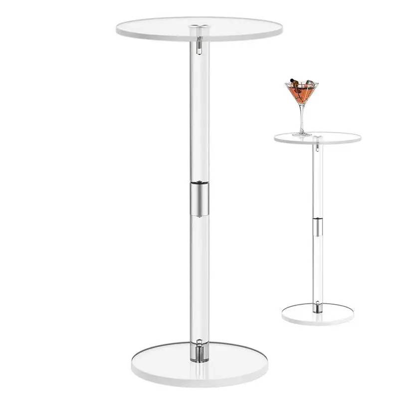 

Acrylic Drink Table Clear Small Round End Table For Drinks Modern Living Room Side Table For Drinks Snacks Phones Coffee Drink