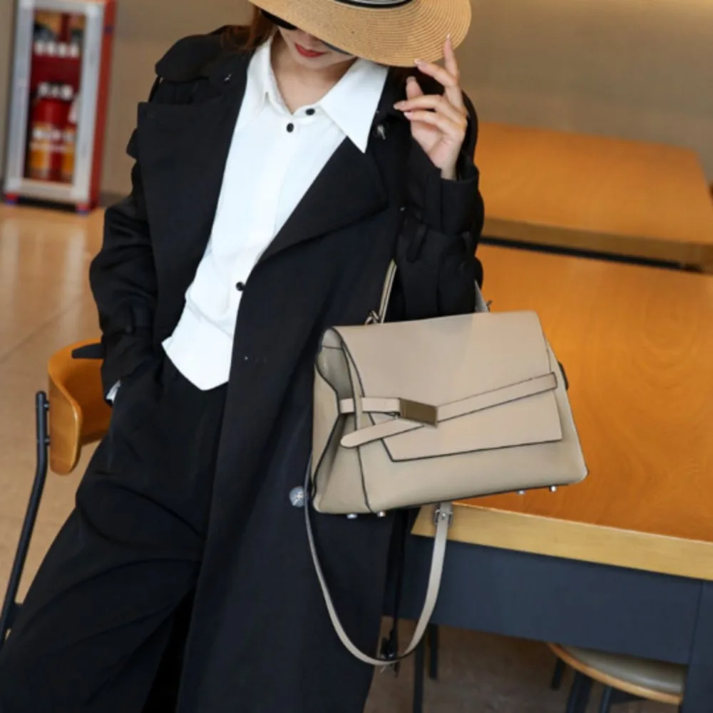 Crossbody Bag Handbag Women's Shoulder Cowhide Y2k True Leather Top Layer Chain Highquality Versatile Underarm Retro Fashion