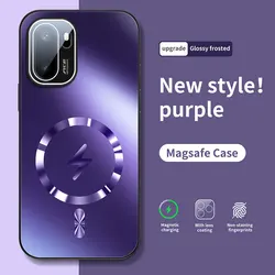 New AG Matte Lightning Magnetic Hard Shell Shockproof Bumper Case for OnePlus Ace6T (PURPLE)