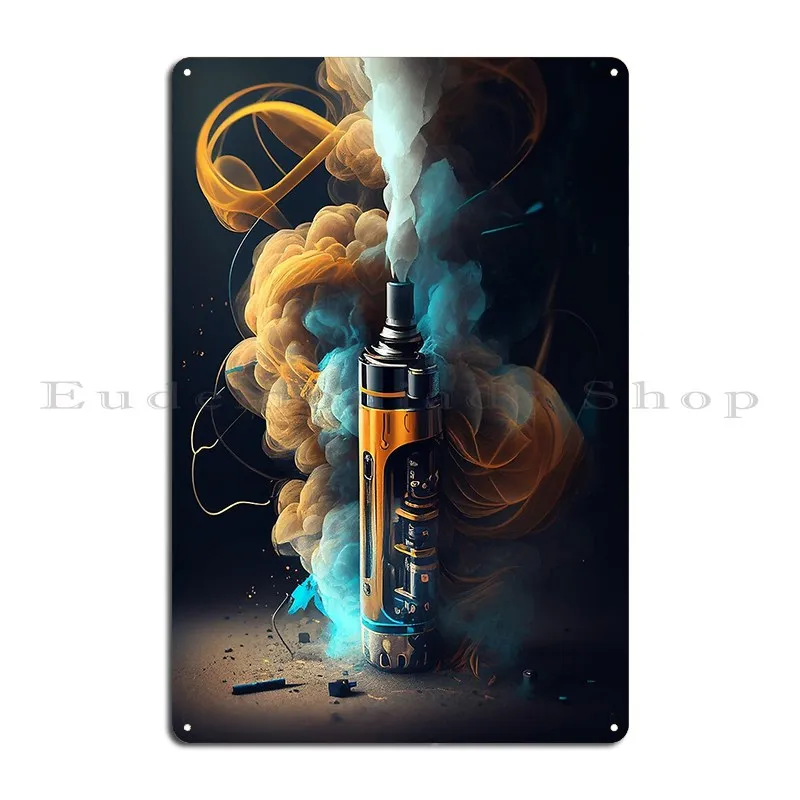 E Vape Cigarette Metal Sign Club personalized Plaques Wall Decor Design Tin  Sign Poster