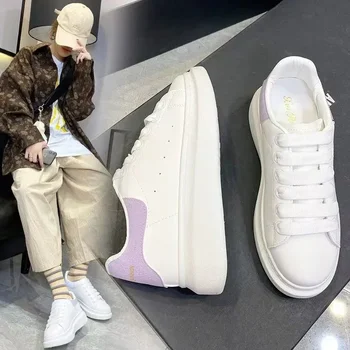 2025 New Women Causal Shoes Pring Brand Spring Designer Wedges White Sneakers Platform Tenis Feminino Trainers Female Walking 1