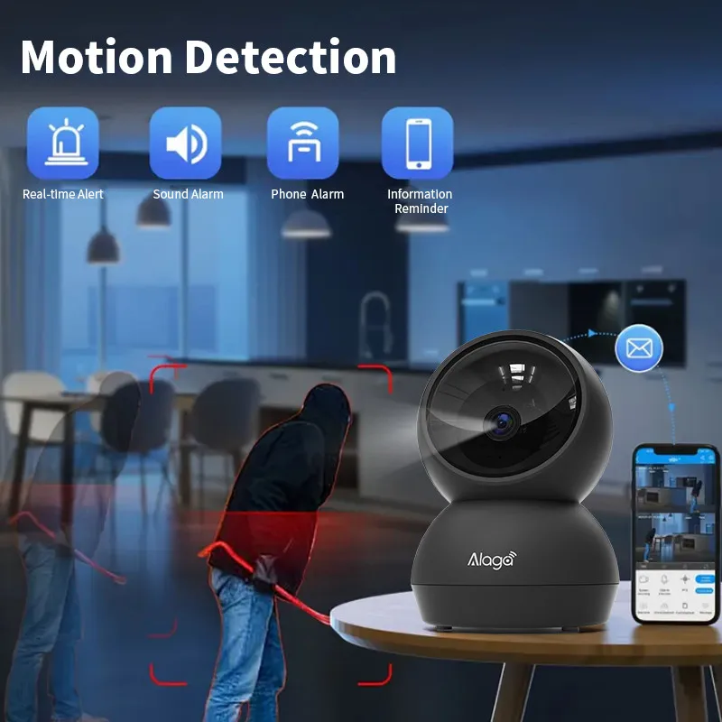 2K 3MP HD Indoor Home Smart Security Camera for Baby/Elder/Pet/Nanny,With Real-time APP Alert,2-Way Audio,Human body detection 3