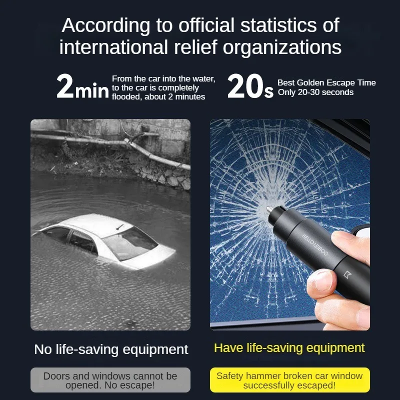 car safety hammer safety hammer window breaker 2 In1 Car Safety Hammer Emergency Glass Breaker High Hardness Tungsten Steel Seat Belt Cutter Rescue Tool Car Accessories
