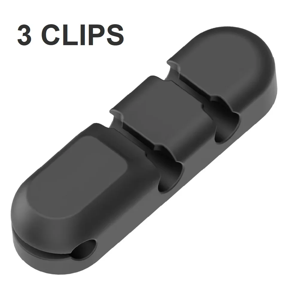 자가 접착식 실리콘 케이블 클립 USB 케이블 홀더 정리함 (가정 사무실 데스크탑 정리용)