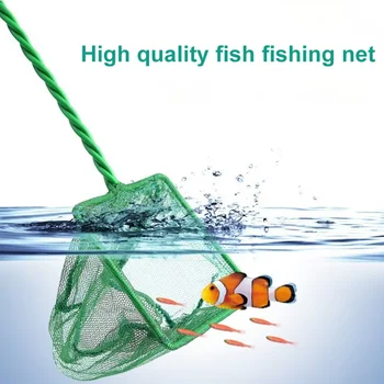 Aquarium Long Handle Square Fishing Net Portable Outdoors Fishing Gear Aquarium Accessories For Catching Fish Shrimp Tank Clean
