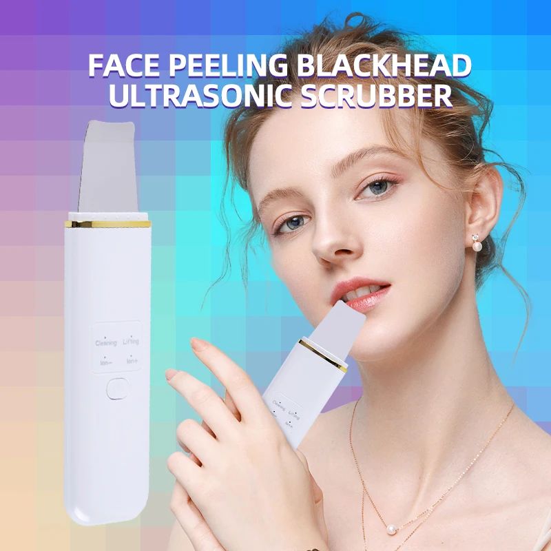Face Lifting Exfoliating Cleaner Ultrasonic Skin Scrubber Peeling Blackhead Remover Deep Facial Massager Skin Scrubber Face