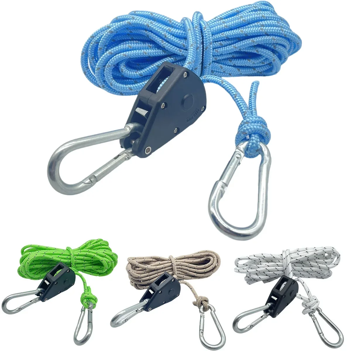 Reflective Camping Tent Wind Rope Tarp Tie Down Tightener Fastening Pulley Ratchet Awning Rope Hook Buckle 9 Colors 5m outdoor tent ropes camping tent accessories
