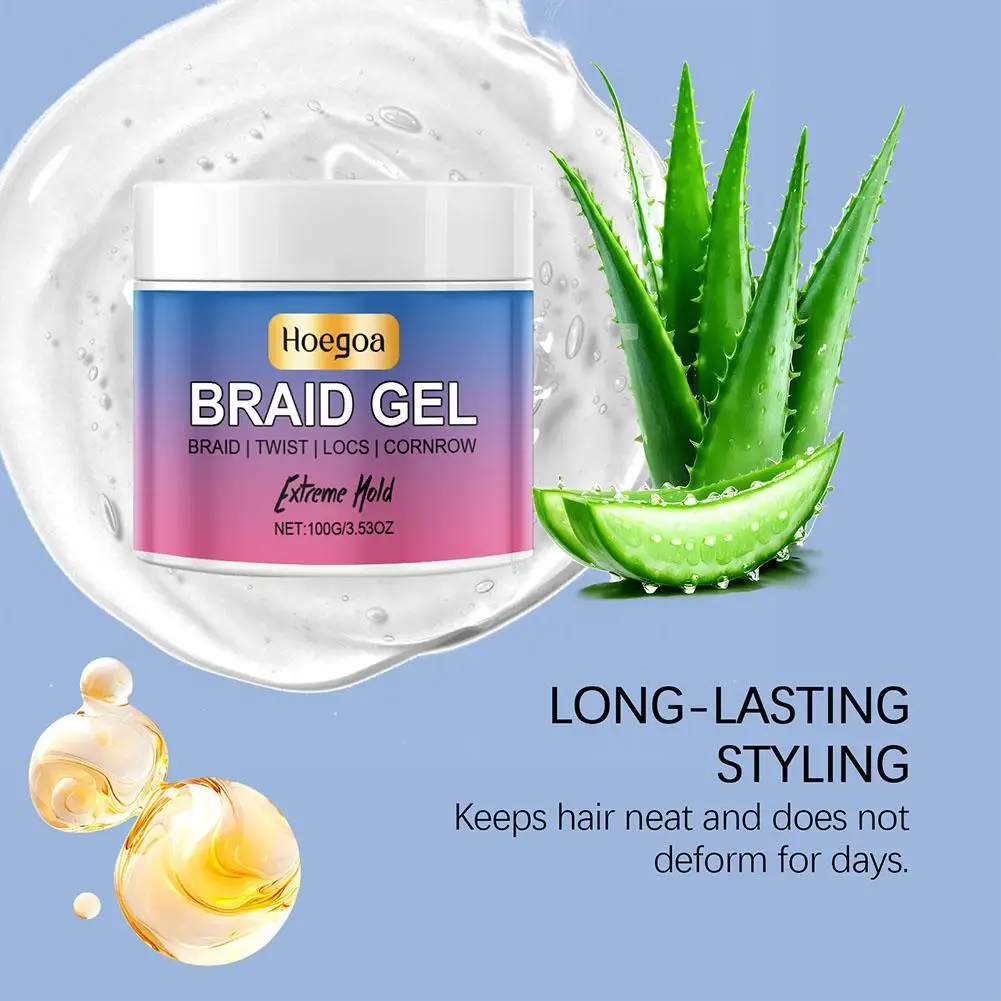 Hair Cream Hair Control Pomade Styling Braiding Cream Strong Hold Pomade Anti-Frizz Shape Braiding Styling Gel