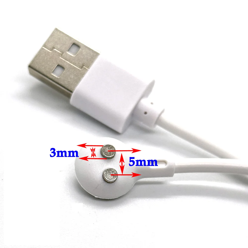 USB Charging Cable 1pcs 2Pin Magnetic 80cm for Beauty instrument