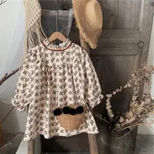 

2022New Arrival Spring Autumn Toddler Kids Long Sleeve Floral Dress For Girls Baby Korean Style Straight Dress Children Clothing