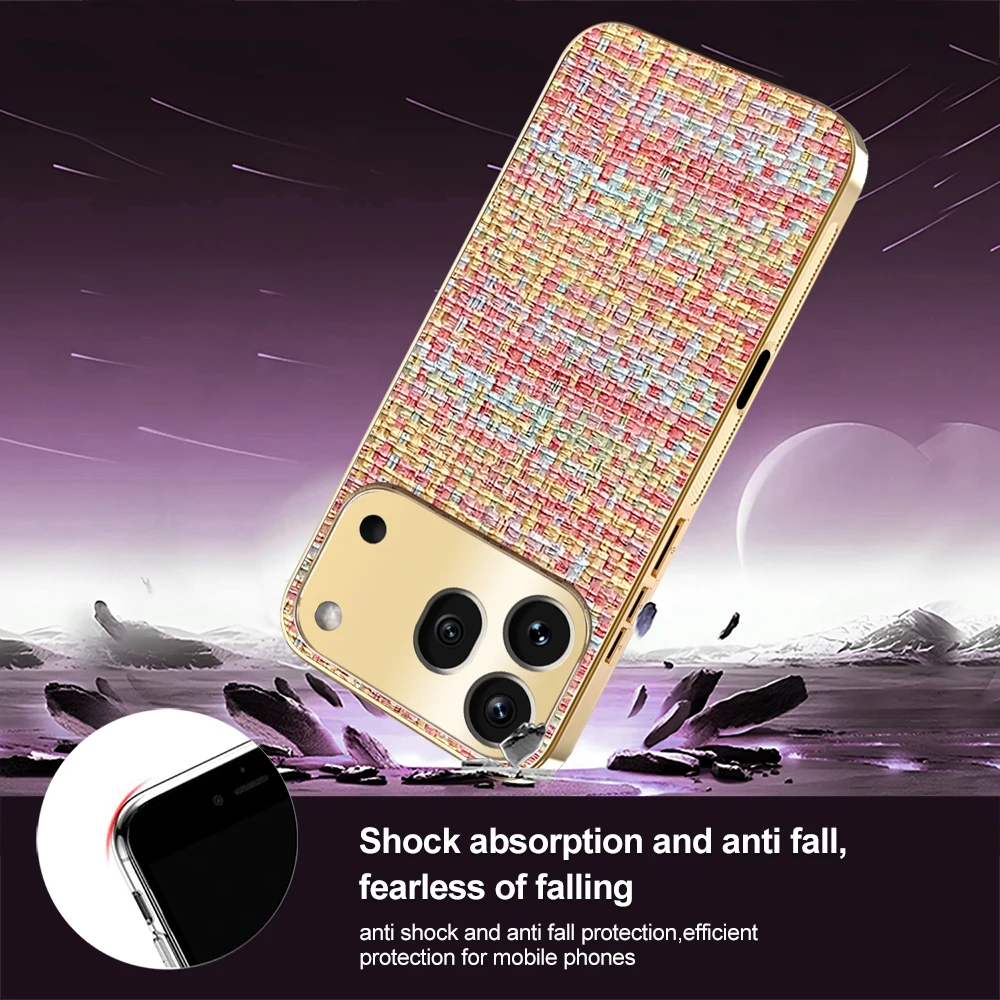 Electroplating Woven Texture Silicone Anti-Drop Shockproof Case