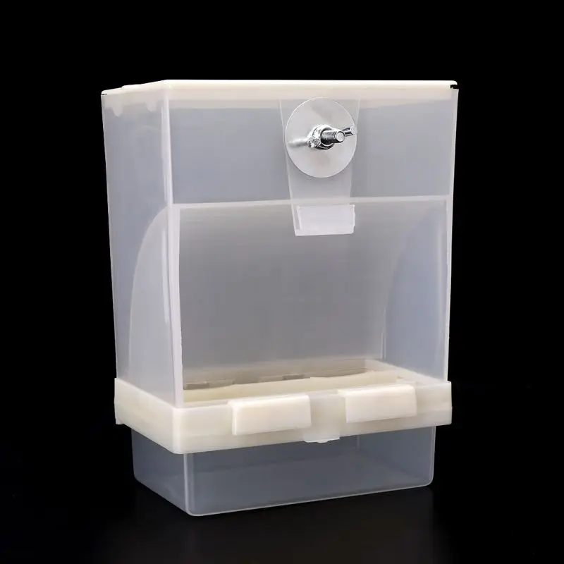 Parakeet Feeder Automatic Clear Dispenser Acrylic Container for Cage No Mess Splash-Proof Easy to Refill M6CE