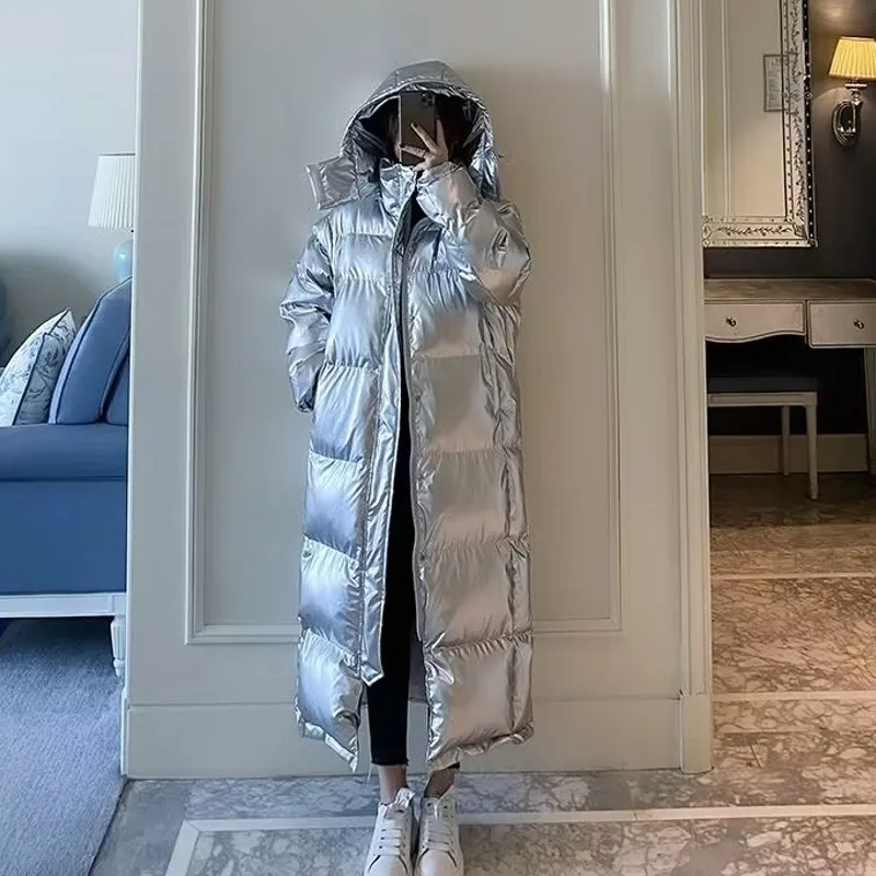 

Длинная хлопковая парка с капюшоном 2024, новая зимняя Съемная водонепроницаемая куртка, женские толстые теплые парки, женское черное пальто