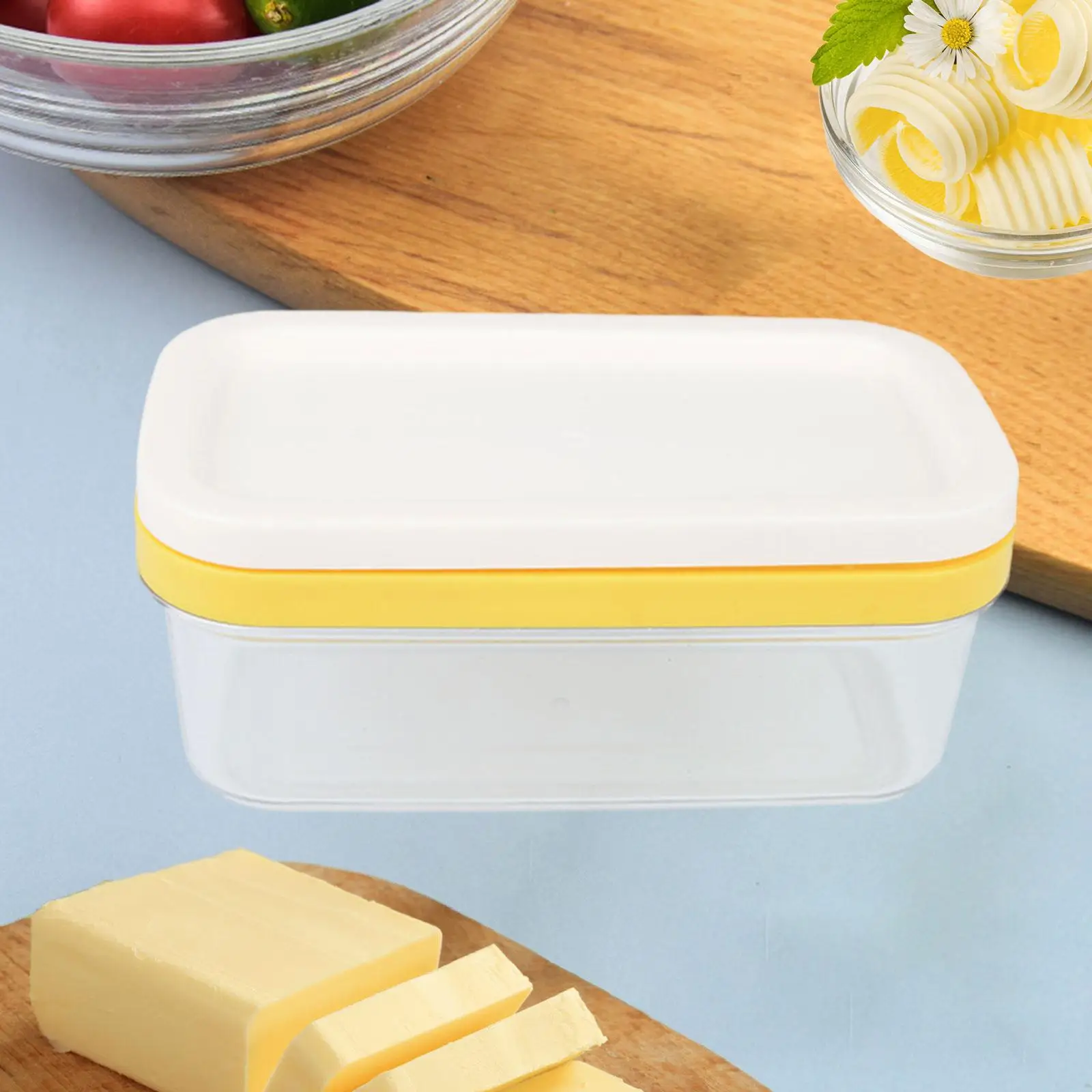 Butter Dish Container Multipurpose Cheese Storage Easy Cutting Butter Keeper Container for Baking Dining Home Countertop Fridge