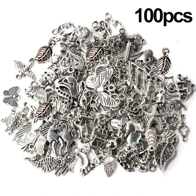 Wholesale 100pcs Bulk Tibetan Silver Mix Charms Pendants Jewelry Making DIY  Bu