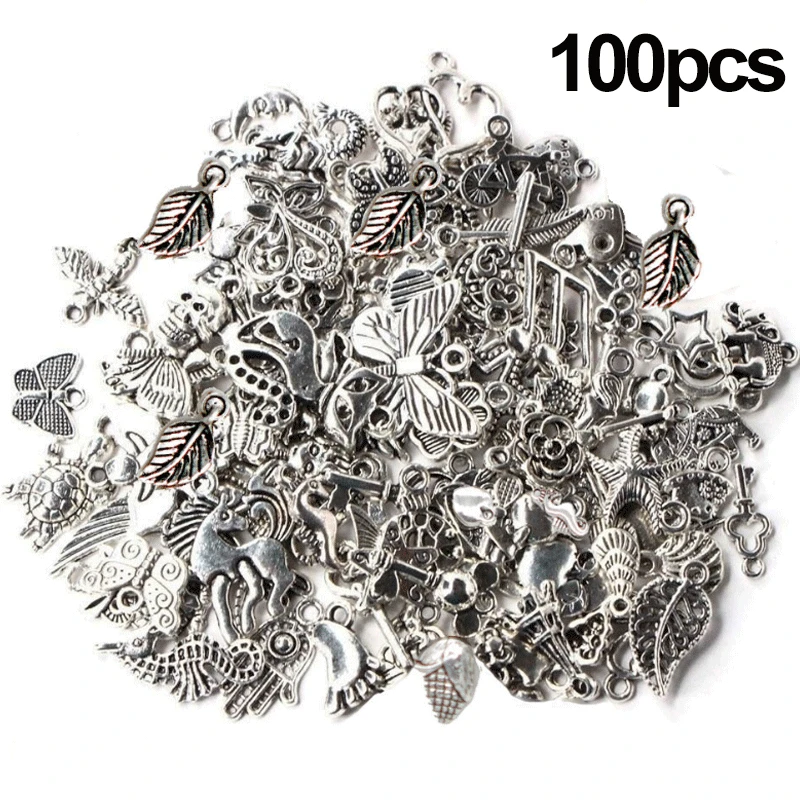 100pcs Random Styles Mixed Bulk Lots Charms For Jewelry Making Supplies Diy  Bracelet Necklace Earring Keychain Pendant Wholesale - Charms - AliExpress