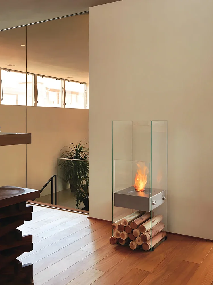 

Nordic villa small independent outdoor real flame alcohol fireplace core home stove heater decorative cabinet