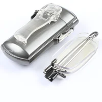 Portable Mini Folding Frameless Reading Glasses Men Adjustable Temples Eyeglass With Case Belt Clip Presbyopic Glasses Women 1