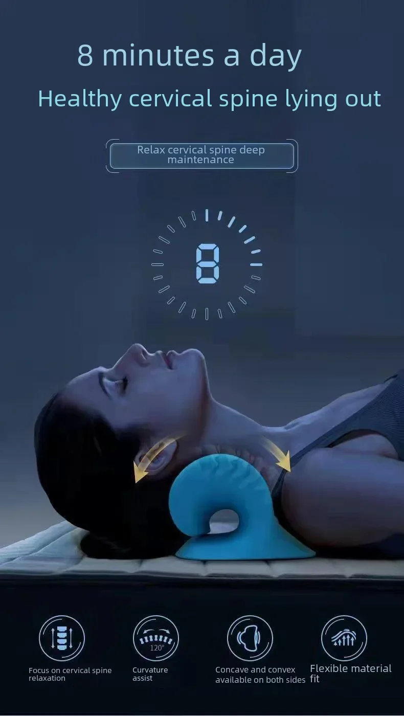 Description Picture 2 of itemC Type Home Use Neck Massager Cervical Traction Pillow Neck Shoulder Stretcher Relaxer Cervical Chiropractic Traction Device Mas