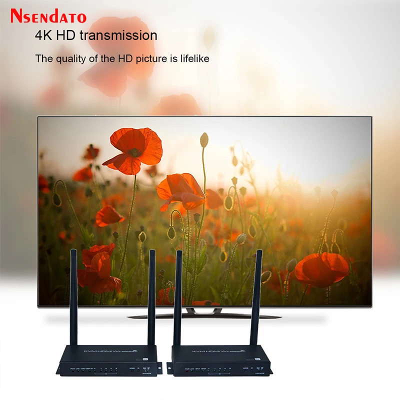 HDMI Wireless Video Transmitter Receiver kit 4K 60Hz 100M UHD HDMI USB KVM Switch Switcher Extender for Mouse keyboard Monitor