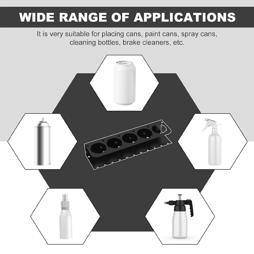 Aerosol Spray Holder Wall Mounted Metal Spray Can Bottle Holder Pneumatic Tool Air Tool Rack for Garage Craft Workspace