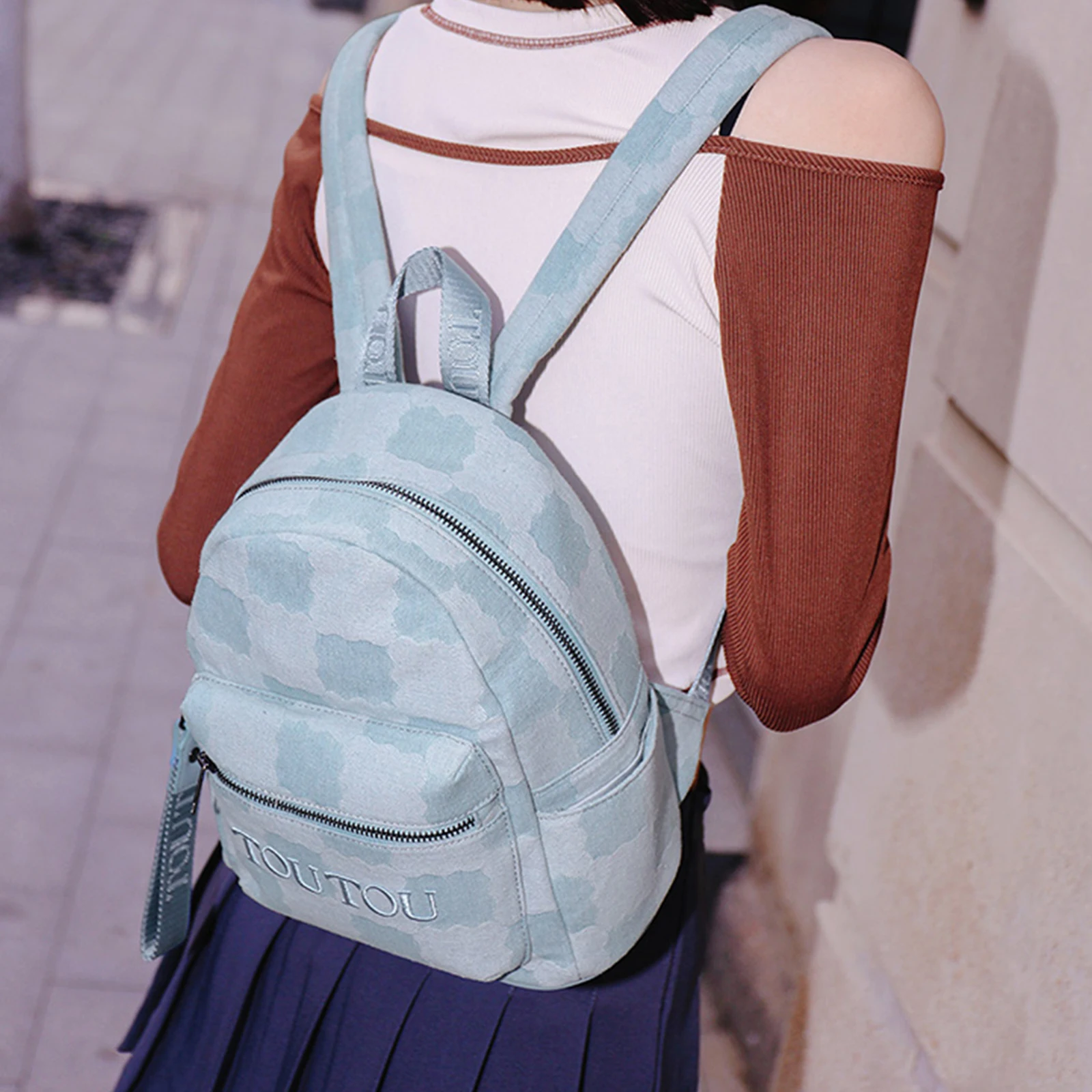 TOUTOU Simple Zipper Backpack, Versatile Bookbag With Adjustable Strap, Casual Solid Color School Bag