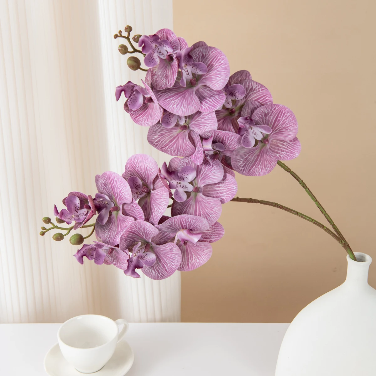 Description Picture 4 of itemArtificial Flowers Silk Moth Orchid Festival Home Decor Bonsai Wedding Bridal Bouquet Outdoor Garden Garland Party Diy Gifts Box