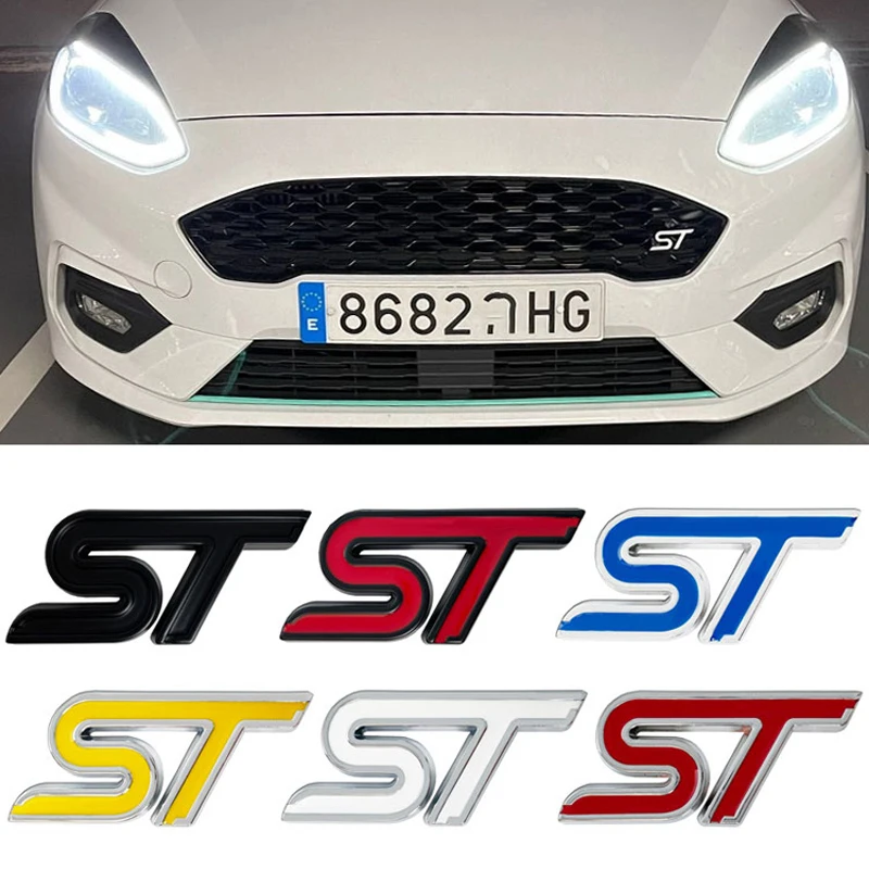 3D Metal St Griglia Anteriore Sticker Car Head Grill Emblem Badge Chrome Sticker Per Ford Fiesta Focus Mondeo Auto Car Styling