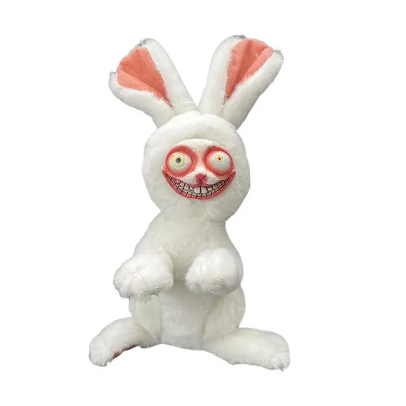 

15cm Rabbit Plush Toy Crazy Bunny Creative Horror Rabbit Doll Ornament Innovative Animal Rabbits Decorative Gifts For Boys Girls