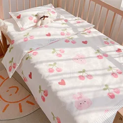 Newborn Baby Crib Bedding Set - 3 - Piece Cotton Cartoon Print Quilt Cover, Sheets & Pillow Set - 120*70 (5crib beddings)