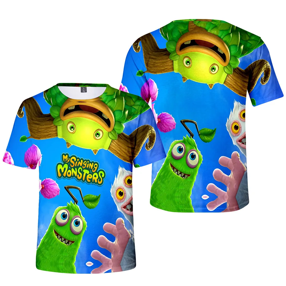 

3D New My Singing Monsters Monster Concert Short-sleeved Digital Printing T-shirt Birthday Gift for Girls Kids Boys